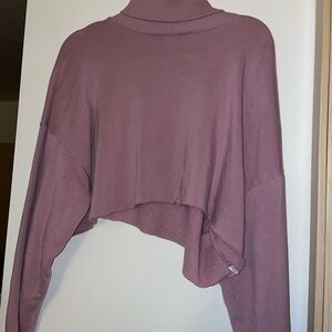 American Eagle Outfitters Pink Ribbed Sweater